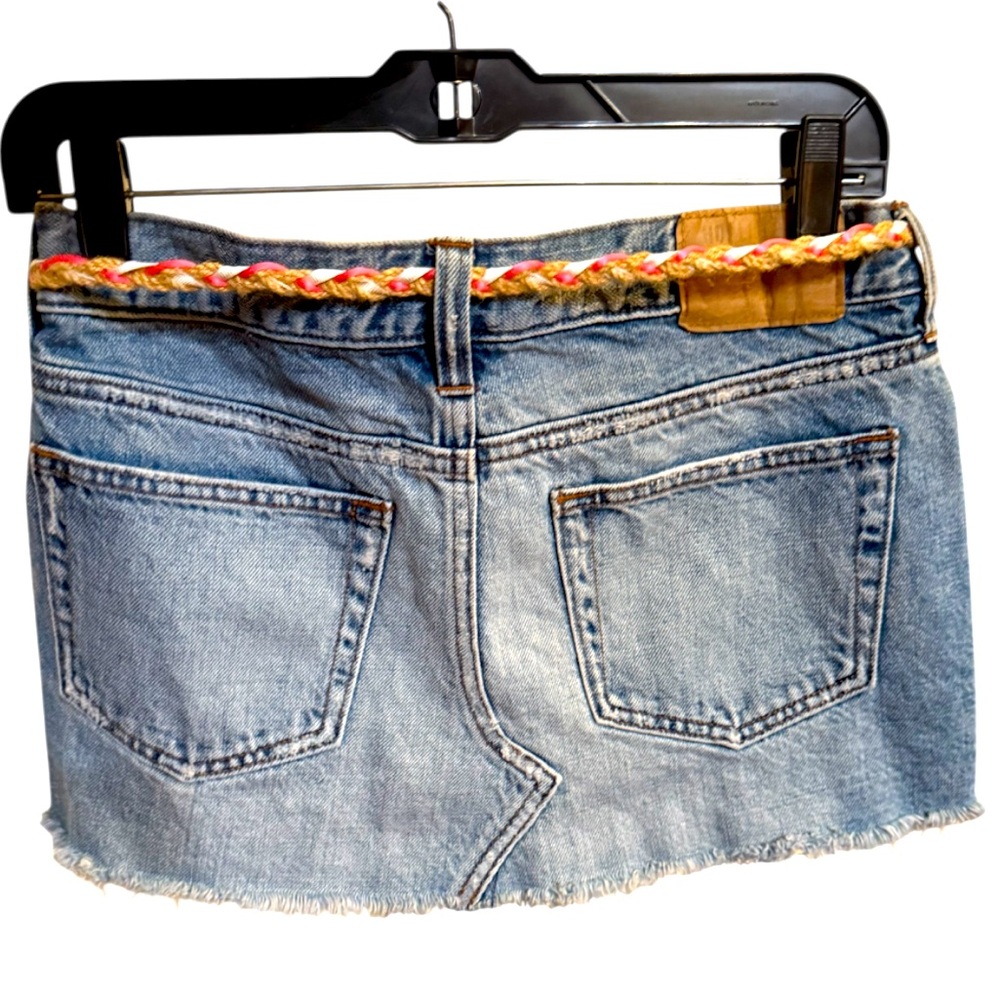 Hollister Y2K Jean Skirt + Original Braided Seashell Neon Belt Y2K⭐️⭐️⭐️⭐️⭐️ - Picture 7 of 14